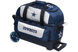 KR STRIKEFORCE Strikeforce Bowling NFL Two Ball Bowling Roller Bag with Ball, Shoe and Accessory Pockets