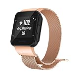 GELISHI Compatible with Garmin Forerunner 35 Watch Bands, Fashion Stainless Steel Milanese Bracelet Replacement Wristbands Strap for Garmin Forerunner 35 Watch - Rose Gold (No Tracker)