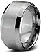 Tungsten CJ-202 10mm Unisex Wedding Band Ring Comfort Fit Beveled with Brushed Edges