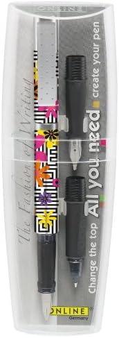 Paradise Pen Company Campus All you Need Set Flower Beauty Red Fountain Pen, Rollerball and Calligraphy Front Part (57917)