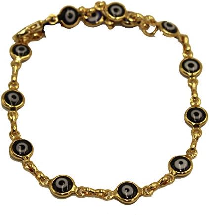 Diamantados of Florida Evil Eye Anklet 18k Gold Plated Anklet Foot Jewelry Chain - Evil Eye Black Anklet