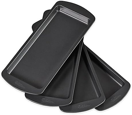 Wilton Easy Layers 4-Piece Nonstick 10-Inch x 4-Inch Loaf Cake Pan Set