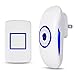  Adoric Wireless Doorbell Kit - 1 Plug-In Receiver & 1 Remote Push Button - Strong Wireless Connection, 36 Beautiful Melodies, CD Quality Bells, LED Flash (White)