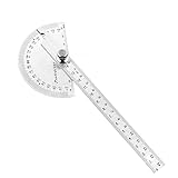 HanYan Angle Finder Swing Arm Protractor 0-180 Degrees Stainless Steel Goniometer Ruler - 150 mm Angle Tool