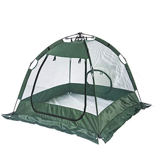 Portable Chicken coop, Protected Chicken Run and Pet Enclosure, Easy Set-up and Fold-Down Net Cage, Chickens Pen with a Carry Bag, Large Size for Rabbit Bird Coop Play and Poultry Habitat (Green) - Thumbnail 6