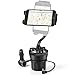 TNP Smartphone Car Mount Holder Charger Station - Universal Car Cup Holder Mount with 3 Sockets and 2 USB Charge Port 2.1A for iPhone 7, 7 Plus, 6, 6 Plus, Samsung Galaxy Android Smart Phone, Camera