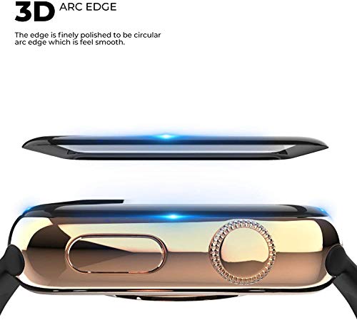Screen Protector Compatible with 3D Apple Watch 44mm (iWacth 4 Compatible) Curved Tempered Glass Screen Protector with Max Coverage Anti-Scratch Anti-Bubble HD Clear LCD Cover Premium Guard 3-Pack - Thumbnail 2