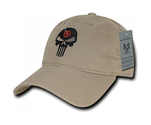RapDom Punisher Skull & Target Relaxed Fit Khaki Embroidered Hat/Cap