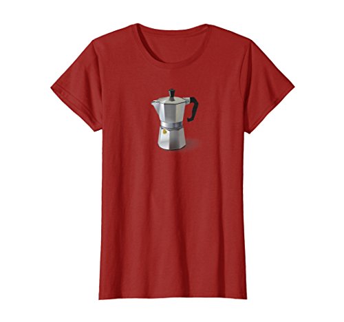 Womens Stove Top Coffee Maker Moka Pot Espresso Machine T-Shirt XL Cranberry