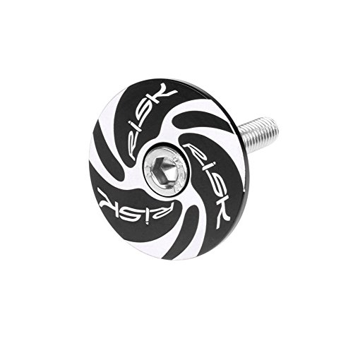 Feamos Aluminum Vortex Headset Stem Top Cap Cover for MTB Bicycle Bike with Screw (Black)