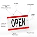 Open Closed Sign for Business - Ideal Office Hours Sign for Glass Door or Window - Bright Red and White Colors - Includes 4 Double Sided Adhesive Pads and a Black Number Sticker Set - Perfect Open and Closed Signs for any Store