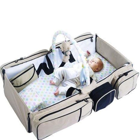 Inllex 3 in 1 Infant Bed Baby Diaper Changing, Sleeping, Travel Portable Systems Bag for Girls and Boys (Multicolour)
