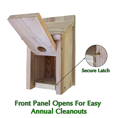 Wooden Bird House for Outside - Bluebird Birdhouse for Outdoors for