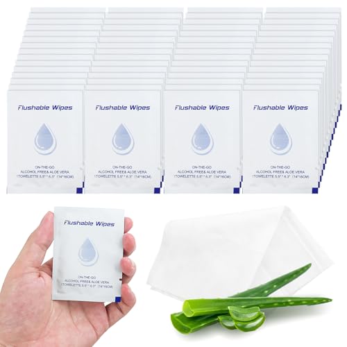 Flushable Wipes Travel Size，Butt Wipes for Women and Men，Unscented Wet Wipes Travel Size for Adult,Women,Men, Girl and Homeless (pack of 100)