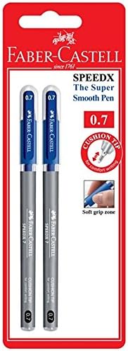 Faber-Castell SpeedX The Super Smooth Pen 0.7mm, (Blue, Sealed in Blister Card)