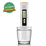 Digital PH Meter, Cakie PH Meter 0.01 PH High Accuracy Water Quality Tester 0-14 PH Measurement Range Household Drinking, Pool Aquarium Water PH Tester Design ATC（Orange）