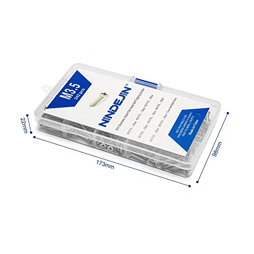 image for NINDEJIN 242Pcs 304 Stainless Steel Flat Head Self Tapping Screw Assor