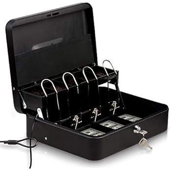 Amazon Com Mmf Cash Box With Latch Lock 1 Each Mmf221612003 - cash box with money tray safe metal lock box locking boxes with key large storage lockbox with safety holder money saving organizer security box with
