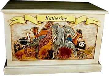 child's toy box with name