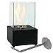 Sunnydaze Cubic Tabletop Fireplace, Indoor Ventless Bio Ethanol Fire Pit, Long Lasting Burn Time, Black
