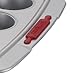 Cake Boss Deluxe Bakeware Nonstick 12-Cup Covered Muffin Pan, Gray with Red Silicone Grips