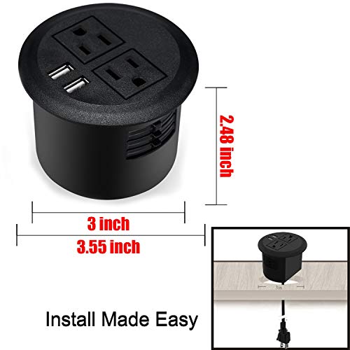 3inch Desktop Power Grommet Desk Outlet Grommet, Desk Hole Cover Data