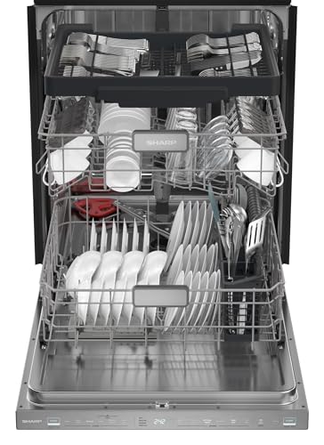 Sharp SDW6888JS 42 dBA Stainless Fully Integrated Built-in Smart Dishwasher