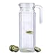 Water Pitcher, OCUBE Food-Grade Plastic Acrylic Juice Jugs with Lid(1.1 Liters) Shatterproof and Heat Resistant Party Pitcher for Water,Iced Tea,Orange Juice,Lemonade,Milk and More Beverages-Clear
