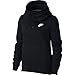 NIKE Sportswear Women's Funnel-Neck Hoodie, Black/Black/Black/White, Medium