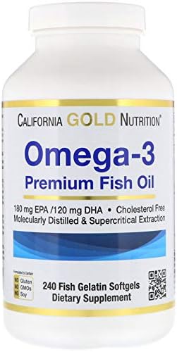 California Gold Nutrition, Omega-3, Premium Fish Oil, 240 Fish Gelatin Softgels