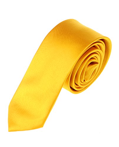 Mens Solid Color 2" Skinny Tie - Gold