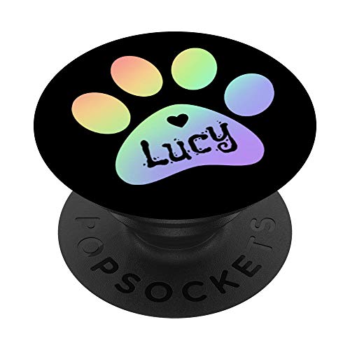 Lucy Paw Print Love Dog Cat Gift Pet Heart Rainbow