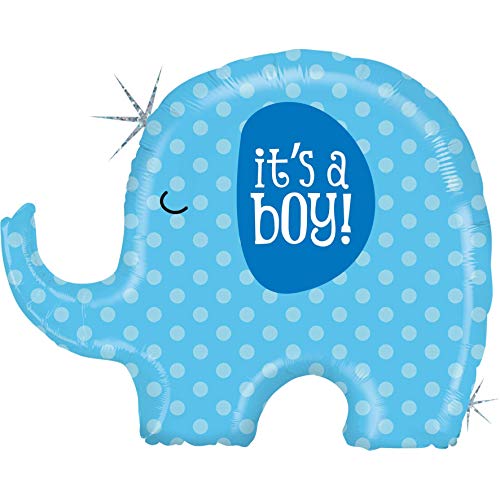 It's A Boy Blue Elephant Baby Shower Party 32" Foil Balloon