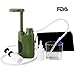 SurviMate Portable 0.01micron Water Filter Pump with 3 Filter Stages,2 Replaceable Pre-Filter, Water Purifier Pump with activated carbon filter for Hiking Camping Traveling and Emergency use (Green)