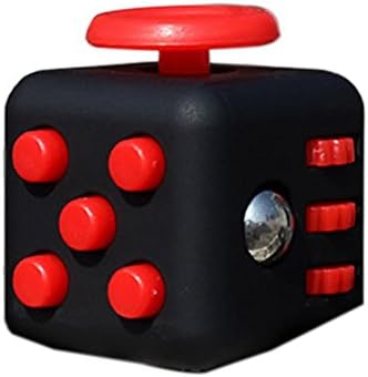 FeerHol Fidget Cube Relieves Anxiety and Stress For Adults Children Fidget cube Desk Toys Squeeze Fun Stress Reliever Gifts (Gray/Red)