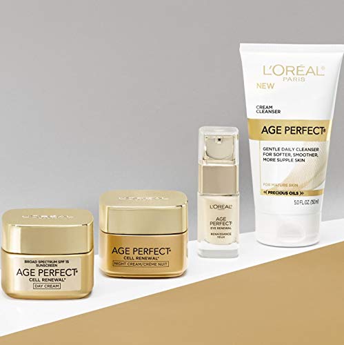 L'Oreal Paris Skincare Age Perfect Cell Renewal Skin Renewing Day Cream with SPF 15, Face Moisturizer with Salicylic Acid to Stimulate Surface Cell Turnover for Visibly Radiant & Vibrant Skin, 1.7 oz