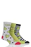 SockShop Men's and Women's Grinch Cotton Socks Pack of 3 Assorted 7-12