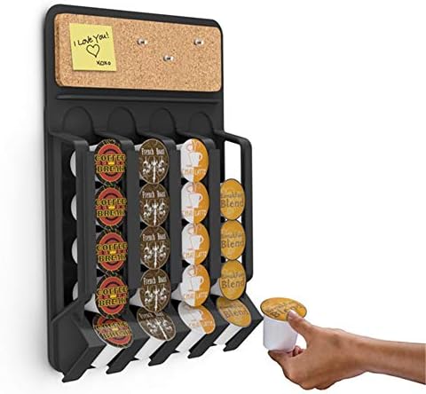LJW Wall-Mounted Coffee Capsule Storage Rack Storage Display 20 Capsules Refrigerator Wall