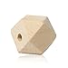 30 Unfinished Wood Beads 20mm 6/8 Inch Geometric Faceted Wood Bead with 4.2mm Hole