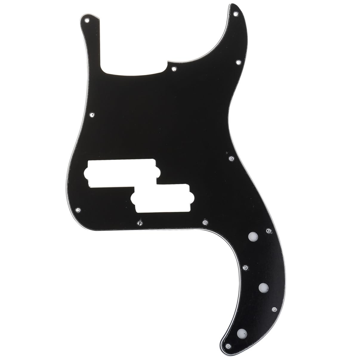 Musiclily Pro 5-String 13-Hole Contemporary P Bass Pickguard for Fender Mexican Precision Bass, 3Ply Black