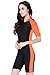 Cokar Short Sleeve Swimwear Swimsuit for Women one Piece with Bra Orange Black-Women Asian L = US M