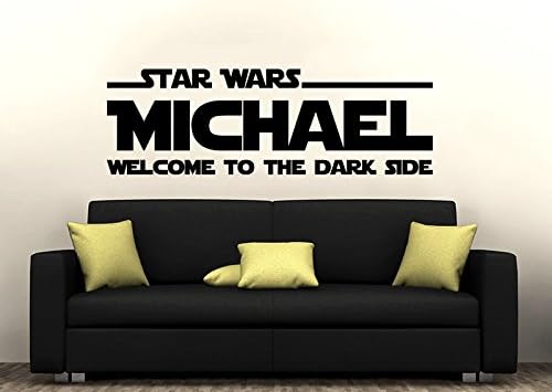 Star Wars Inspired Custom Name Decal Quote Jedi Knight Vinyl Wall Decals Sticker Custom Personalized Name Decor Kids Boys Room Nursery Art