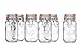 HC Elegant Home Quality Airtight Glass 5 Ounce Spice Jar Hermetic Seal Bail & Trigger/Jar with Lid • Use As Spice Canister • / Set of 6 (Clear)