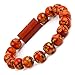 Authentic Wood Beaded Bracelet Charger Compatible with iPhone and iPad, Data Link Transferable (Crimson Red)