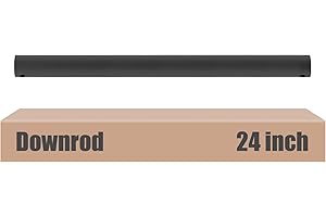 DPXMYG 24 inch Ceiling Fan Downrod with Extension Cord, 2 FT Black Downrod for Ceiling Fan, 1 inch Outside Diameter, Ceiling Fan Boom Suitable for a Wide Range of Fans (Black, Not Threaded)