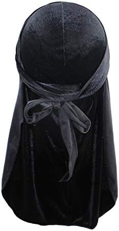 Luxury Velvet Wave Durag - Silky Durag Headwraps Extra Long Tail Wide Straps 360 Waves