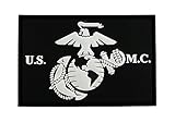 USMC EGA United States Marine Corps 3D PVC Tactical Velcro Morale Tags Patch (Black and White)
