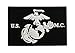 USMC EGA United States Marine Corps 3D PVC Tactical Velcro Morale Tags Patch (Black and White)