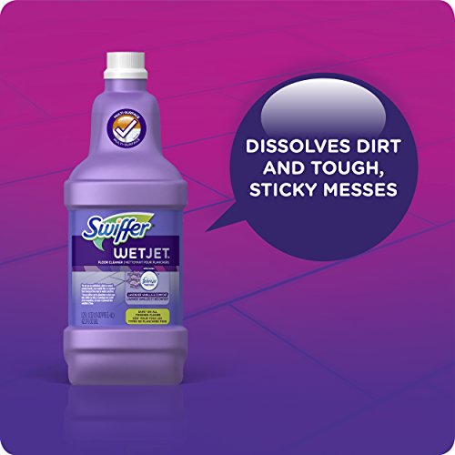 SWIFFER WETJET MULTI-PURPOSE FLOOR CLEANER SOLUTION WITH FEBREZE REFILL, LAVENDER VANILLA AND COMFORT SCENT, 42.2 OUNCE (PACK OF 2)