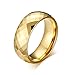 Men's Rhombic Cut Tungsten Carbide Promise Engagement Wedding Band Ring,Gold Plated,8mm Width,Size 7